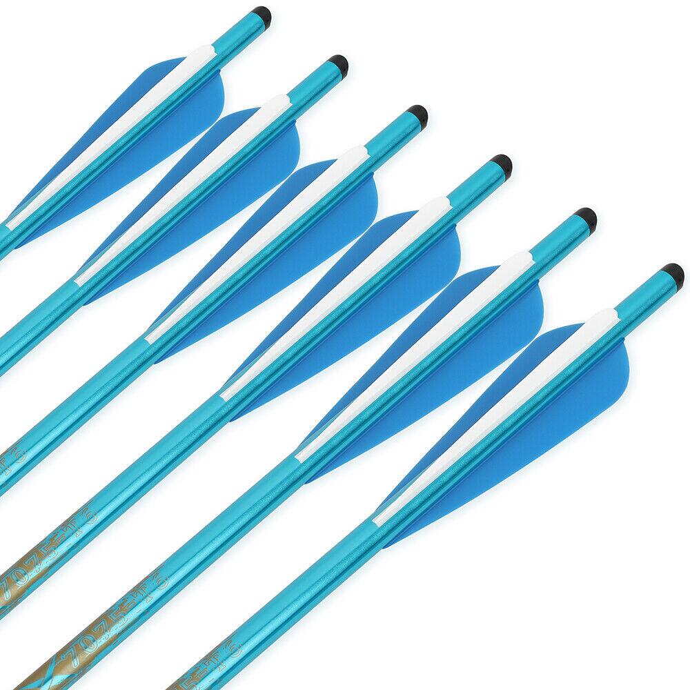 12pcs Crossbow Bolts Aluminum Arrows 20in 22in Vanes Crossbow Hunting Archery Shooting